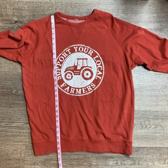 Support Your Local Farmers Red Crewneck Sweatshirt - Picture 5 of 5